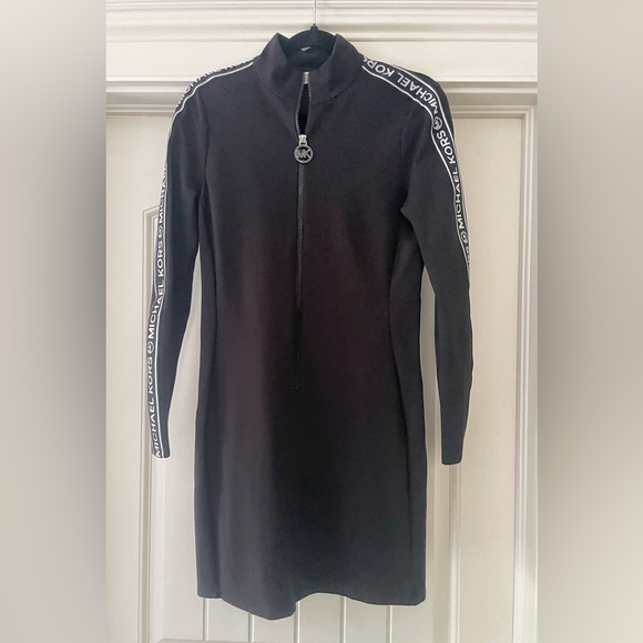 Michael kors tape logo zip front knit dress - Picture 2 of 3